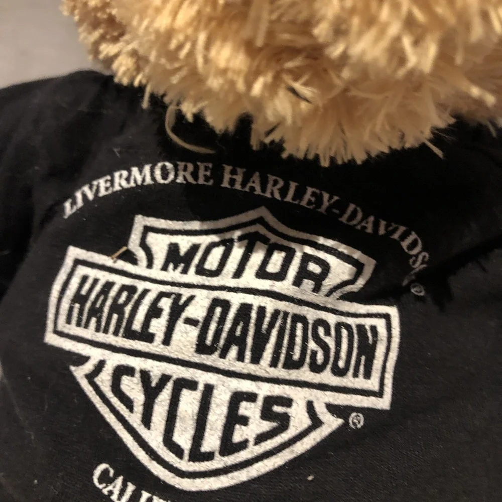 Harley Davidson Teddy Bear Plush Embroidered Foot Black Tshirt‎ 13